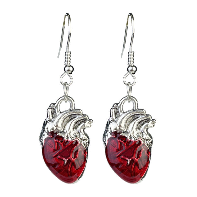 Wholesale 2 Pairs/pack Halloween Horror Blood Skull Skeleton Heart Skull Bird Earrings